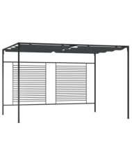 Belvédère avec auvent rétractable 4x3x2,3 m Anthracite 180 g/m² | Mobilier & Déco