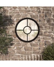 Miroir de jardin Noir 40x4 cm Fer Rond utilisation extérieure | Mobilier & Déco