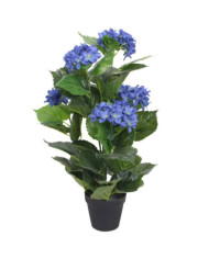 Plante hortensia artificielle avec pot 60 cm Bleu | Mobilier & Déco