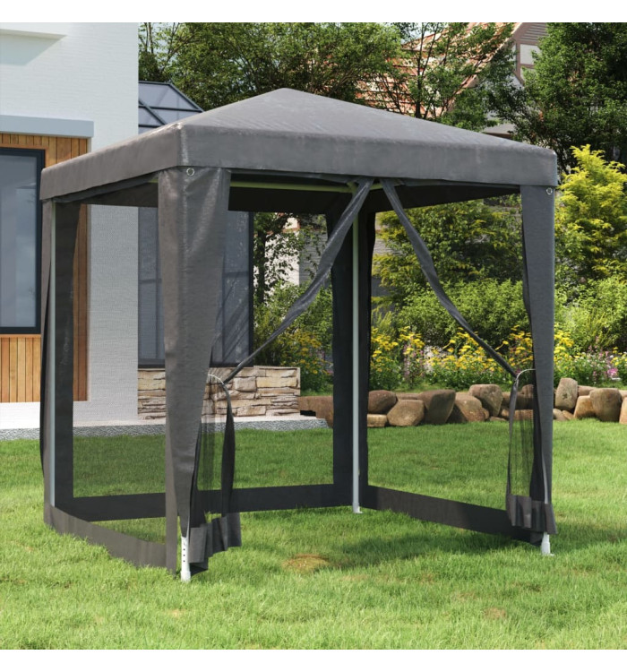 Tente de fête avec 4 parois latérales en maille Anthracite 2x2m | Mobilier & Déco