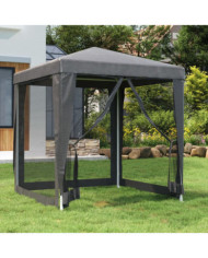 Tente de fête avec 4 parois latérales en maille Anthracite 2x2m | Mobilier & Déco