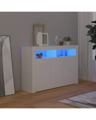 Buffet avec lumières LED Blanc 115,5x30x75 cm | Mobilier & Déco
