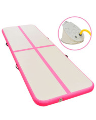 Tapis gonflable de gymnastique avec pompe 700x100x10cm PVC Rose | Mobilier & Déco