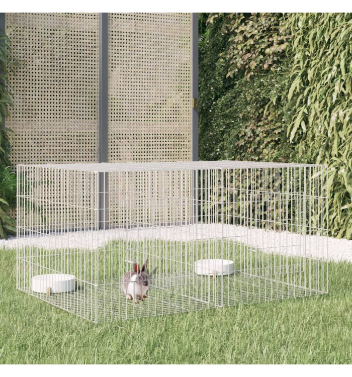 Cage à lapin 2 panneaux 110x79x54 cm Fer galvanisé | Mobilier & Déco
