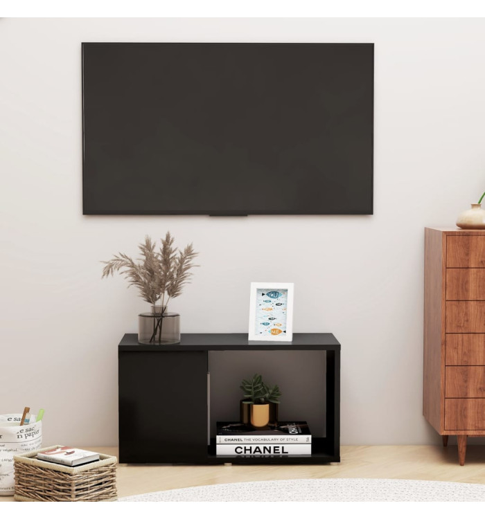 Meuble TV Noir 60x24x32 cm Bois d'ingénierie | Mobilier & Déco
