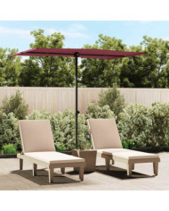 Parasol de jardin et mât en aluminium 2x1,5 m rouge bordeaux | Mobilier & Déco