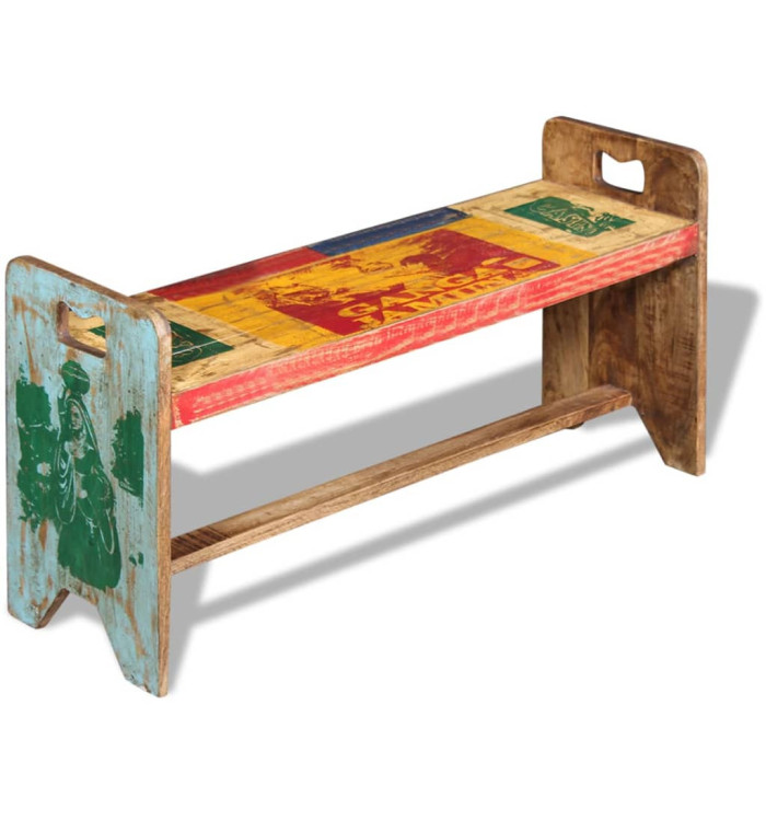 Banc Bois massif recyclé 100x30x50 cm | Mobilier & Déco