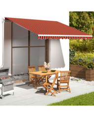 Tissu de remplacement pour auvent Orange et marron 4x3,5 m | Mobilier & Déco
