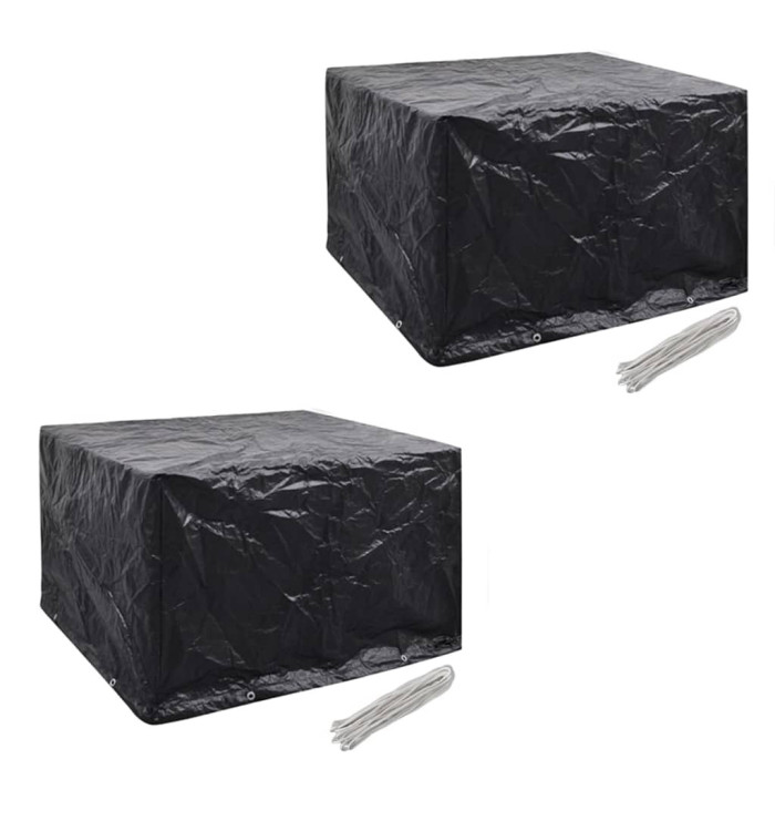 Housses de salon de jardin 2 pcs Rotin 8 œillets 113x113 cm | Mobilier & Déco