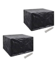 Housses de salon de jardin 2 pcs Rotin 8 œillets 113x113 cm | Mobilier & Déco