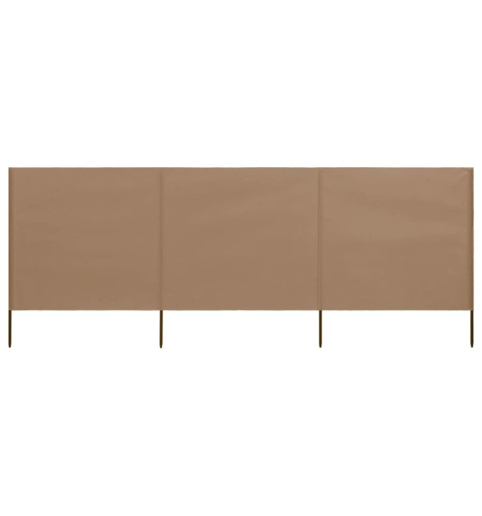Paravent 3 panneaux Tissu 400 x 80 cm Taupe | Mobilier & Déco