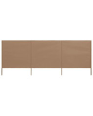 Paravent 3 panneaux Tissu 400 x 80 cm Taupe | Mobilier & Déco