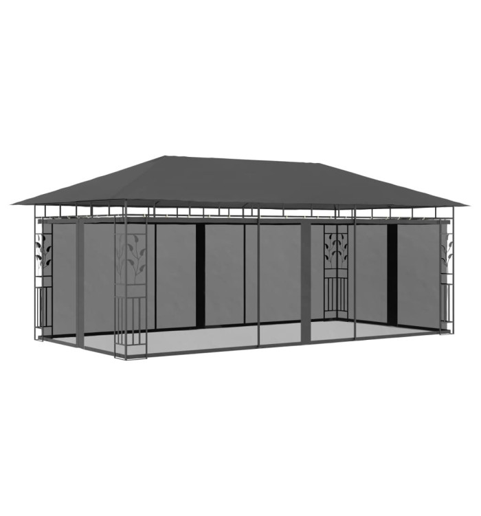 Belvédère avec moustiquaire 6x3x2,73 m Anthracite | Mobilier & Déco
