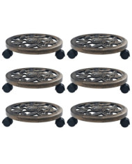 Chariots pour plantes 6 pcs Bronze 30 cm Plastique | Mobilier & Déco
