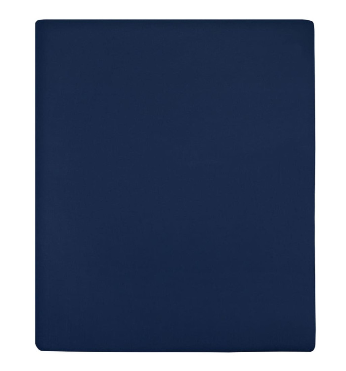 Draps-housses Jersey 2 pcs Bleu marine 160x200 cm Coton | Mobilier & Déco
