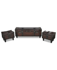 Ensemble de bancs de rangement 3 pcs Marron | Mobilier & Déco
