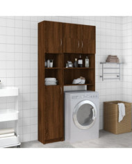 Armoire de bain Chêne marron 32x25,5x190 cm Bois d'ingénierie | Mobilier & Déco