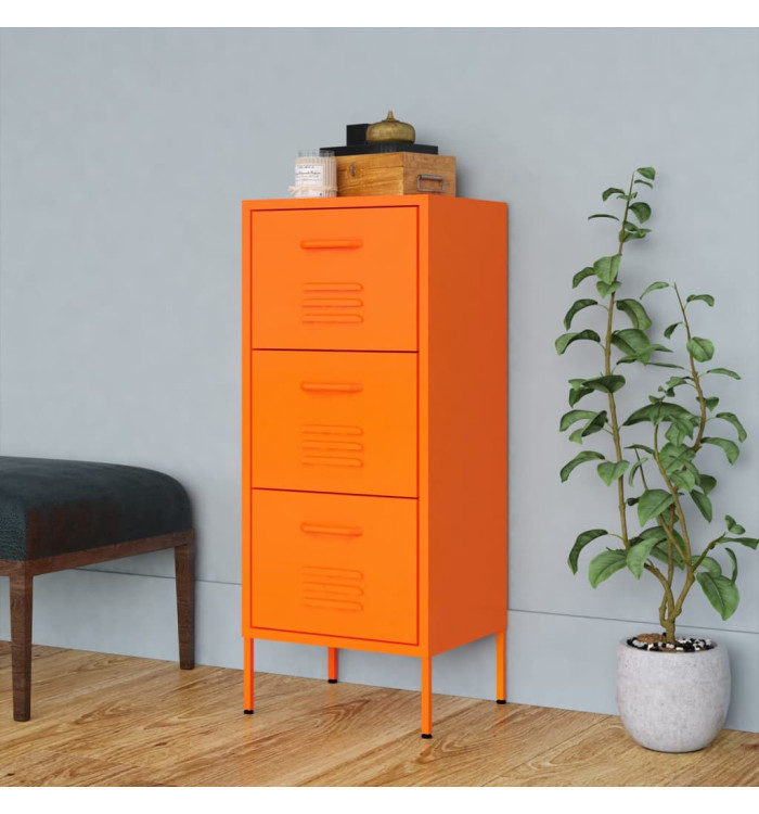 Armoire de rangement Orange 42,5x35x101,5 cm Acier | Mobilier & Déco