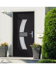 Porte d'entrée anthracite 108x200 cm PVC | Mobilier & Déco