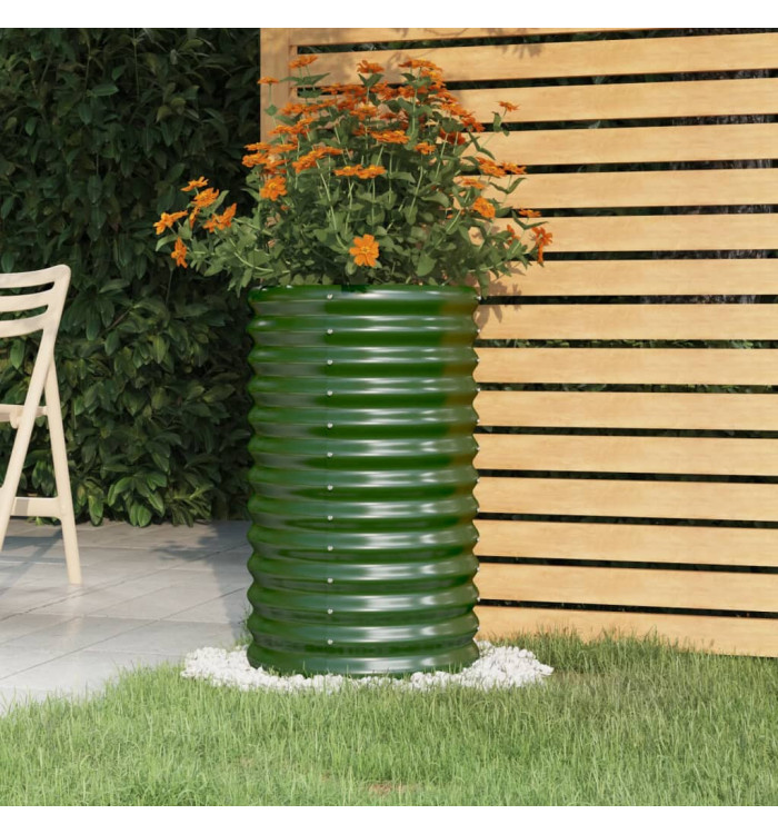 Jardinière de jardin Acier enduit de poudre 40x40x68 cm Vert | Mobilier & Déco