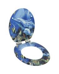 Siège de toilette MDF Couvercle à fermeture en douceur Dauphins | Mobilier & Déco