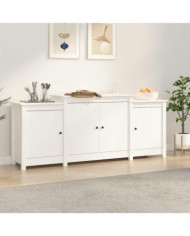 Buffet Blanc 164x37x68 cm Bois massif de pin | Mobilier & Déco