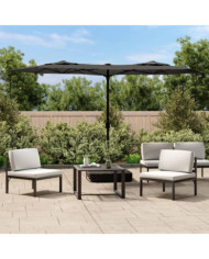 Parasol de jardin à double tête avec LED anthracite 316x240 cm | Mobilier & Déco