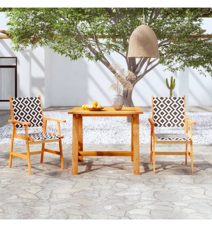 Ensemble à manger de jardin 3 pcs Bois d'acacia solide | Mobilier & Déco
