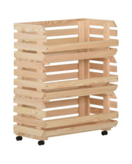 Chariot à légumes 77x30x80 cm Bois de pin solide | Mobilier & Déco