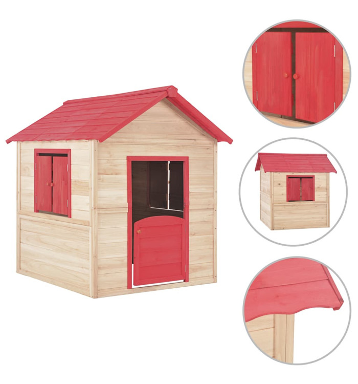 Maison de jeu pour enfants Bois de sapin Rouge | Mobilier & Déco