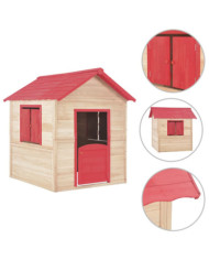 Maison de jeu pour enfants Bois de sapin Rouge | Mobilier & Déco