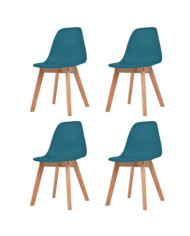Chaises à manger lot de 4 Turquoise Plastique | Mobilier & Déco