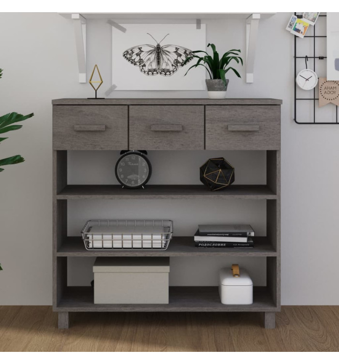 Table console HAMAR Gris clair 90x35x90 cm Bois massif de pin | Mobilier & Déco