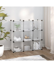 Cubes de rangement 9 pcs avec portes Transparent PP | Mobilier & Déco