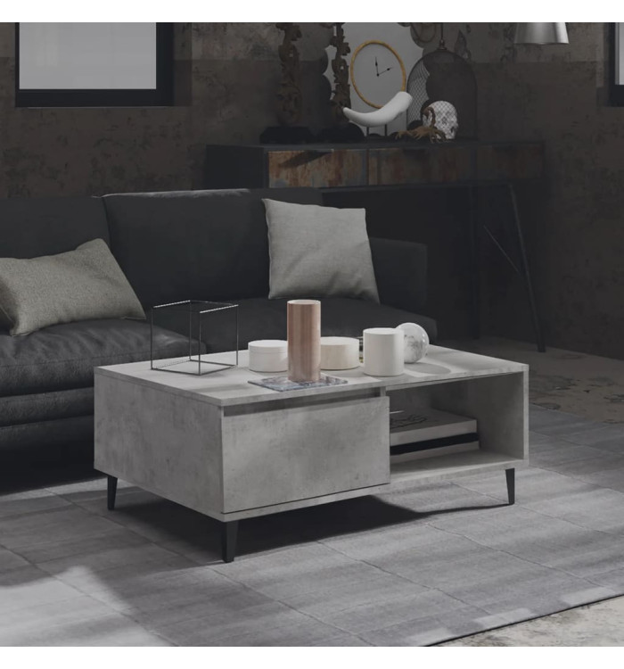 Table basse gris béton 90x60x35 cm bois d'ingénierie | Mobilier & Déco