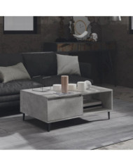 Table basse gris béton 90x60x35 cm bois d'ingénierie | Mobilier & Déco