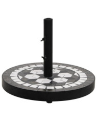 Base de parasol noir et blanc rond 12 kg | Mobilier & Déco