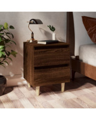 Table de chevet avec pieds en bois Chêne marron 40x35x50 cm | Mobilier & Déco