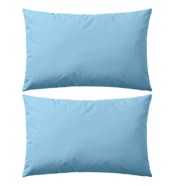 Oreiller d'extérieur lot de 2 60 x 40 cm Bleu clair | Mobilier & Déco