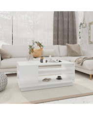 Table basse blanc 102x55x43 cm bois d'ingénierie | Mobilier & Déco