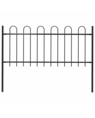 Clôture de jardin avec dessus en cerceau Acier 1,8 m Noir | Mobilier & Déco