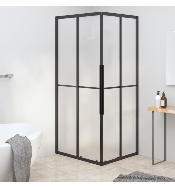 Cabine de douche ESG dépoli 90x70x180 cm Noir | Mobilier & Déco