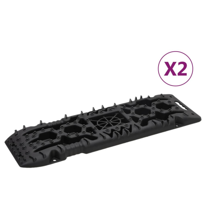 Planches de traction 2 pc Noir 107x31x7 cm Nylon | Mobilier & Déco