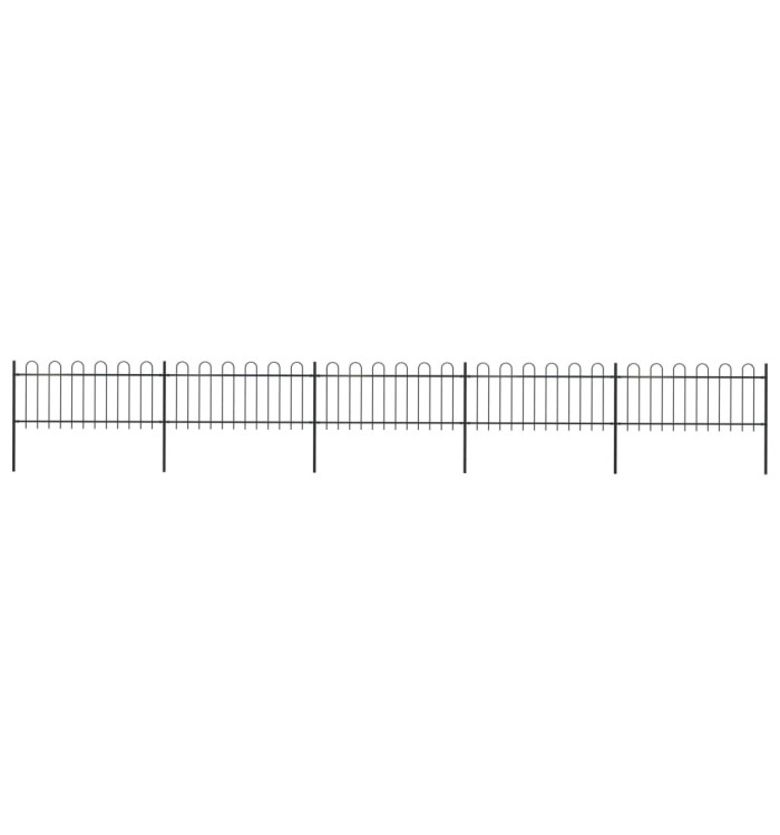 Clôture de jardin avec dessus en cerceau Acier 8,5 x 0,8 m Noir | Mobilier & Déco
