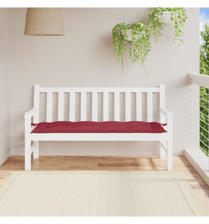 Coussin de banc de jardin rouge bordeaux 150x50x7 cm | Mobilier & Déco