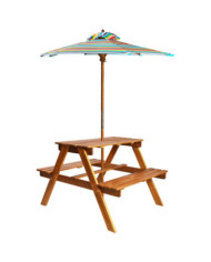 Table à pique-nique et parasol enfants 79x90x60cm Acacia solide | Mobilier & Déco