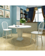Chaises à manger lot de 2 blanc bois d'hévéa solide | Mobilier & Déco