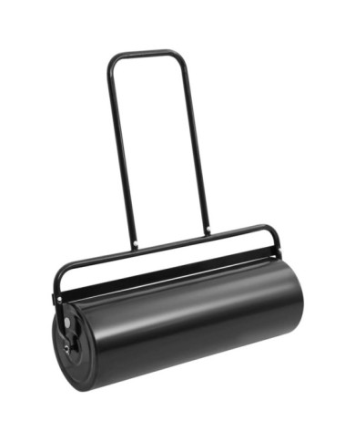 Rouleau à gazon de jardin avec poignée noir 63 L fer et acier | Mobilier & Déco