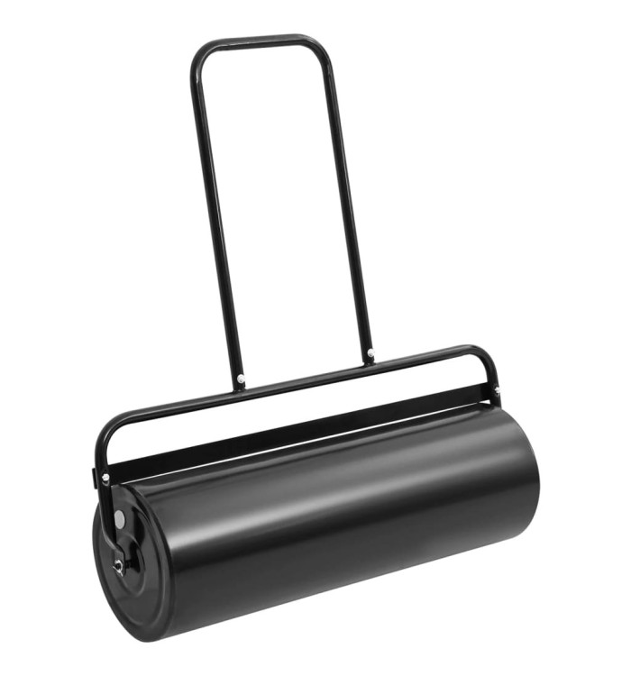 Rouleau à gazon de jardin avec poignée noir 63 L fer et acier | Mobilier & Déco
