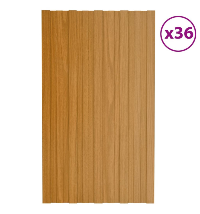 Panneaux de toiture 36 pcs acier galvanisé naturel 80x45 cm | Mobilier & Déco